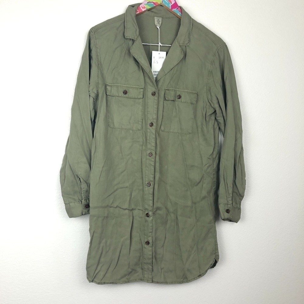 NWT H&M green lightweight coat size 4 // 0447